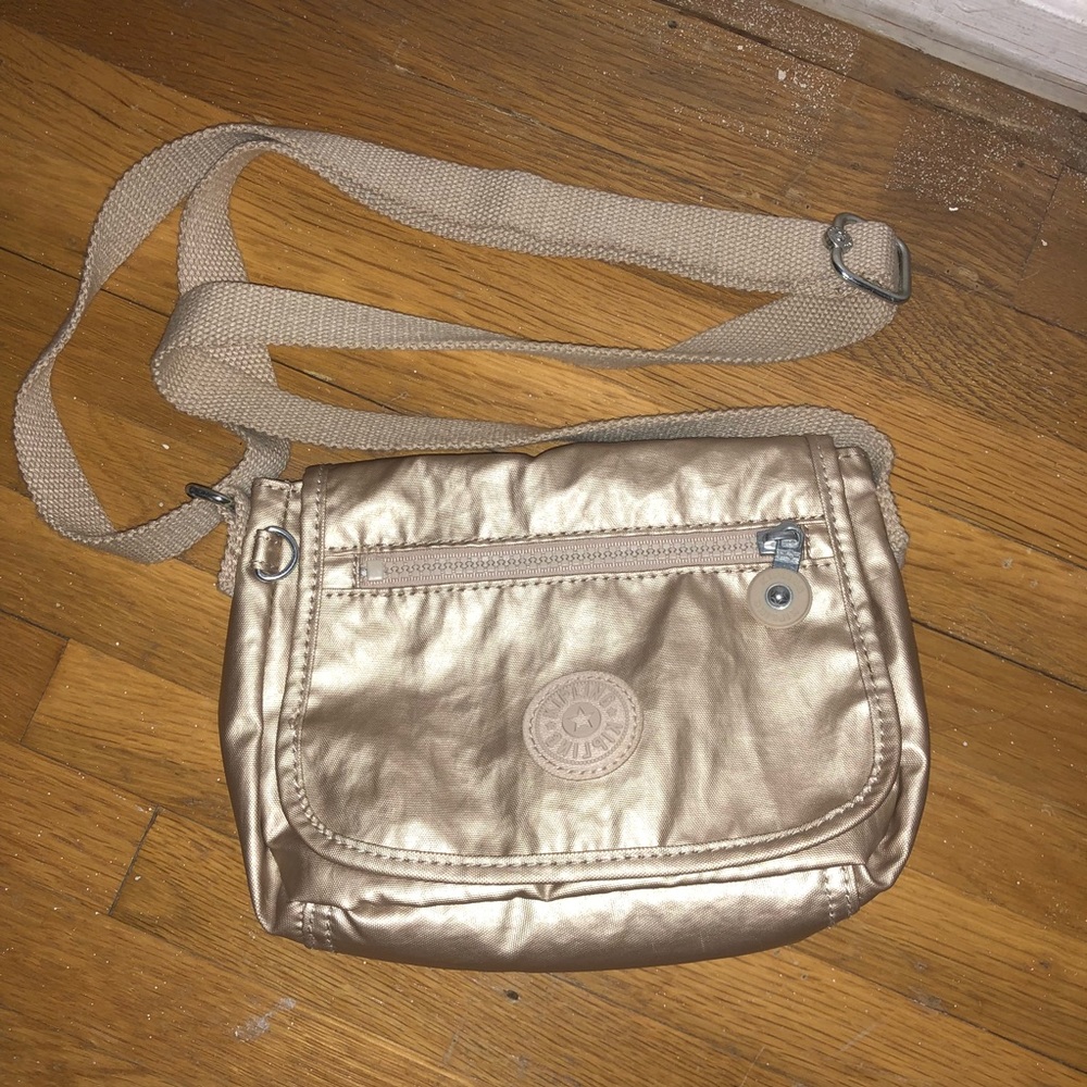 GOLD METALLIC KIPLING CROSSBODY BAG